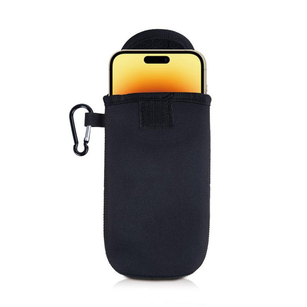 InventCase Neoprene Pouch Case Cover with Carabiner for Apple iPhone 14 Pro / 14 Pro Max - Black