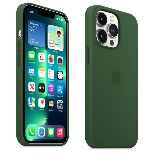 Official Apple iPhone 13 Pro Silicone Case with MagSafe – Clover - Open Retail Box