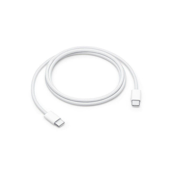 Official Apple 60W USB-C to USB-C Woven Braided Data Charging Cable - 1m  - White for Apple iPhone 15 / iPhone 15 Plus