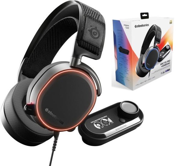 SteelSeries Arctis Pro + GameDAC Wired Gaming Headset - Certified Hi-Res Audio - Dedicated DAC and Amp - for PS5/PS4 and PC - Black