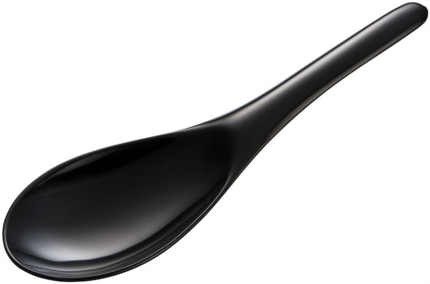 Hutzler Gourmac Melamine Rice / Wok Spoon for Cooking, Stirring and Serving - Black (3513BK)