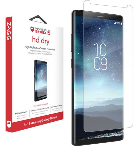Genuine Zagg InvisibleShield HD Dry Screen Protection for the Samsung Galaxy Note 8