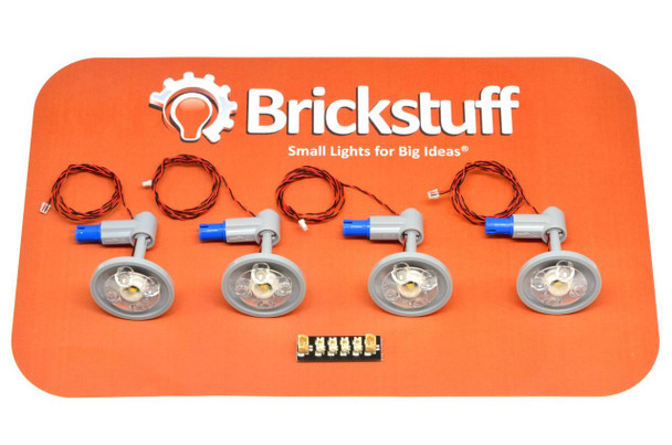 Brickstuff Warm White Ceiling Lights with 12" Cables (4-Pack) and Connecting Adapter - QK7