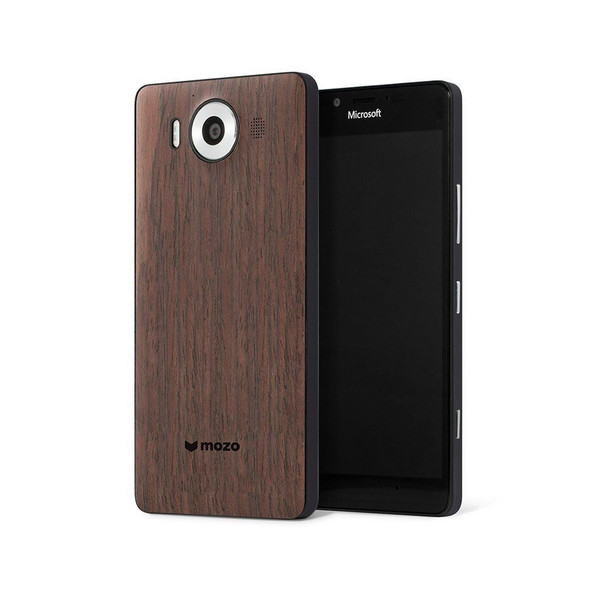 Genuine Mozo Qi Wireless Charging Back Cover Case with NFC for Microsoft Lumia 950 - Black / Walnut - 950BBWWN