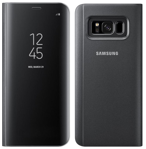 Official Samsung Clear View Standing Case Flip Cover for Samsung Galaxy S8  - Black (EF-ZG950CBEGWW)