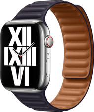 Official Apple Watch Leather Link Strap 42mm 44mm 45mm 49mm (S/M) - Ink