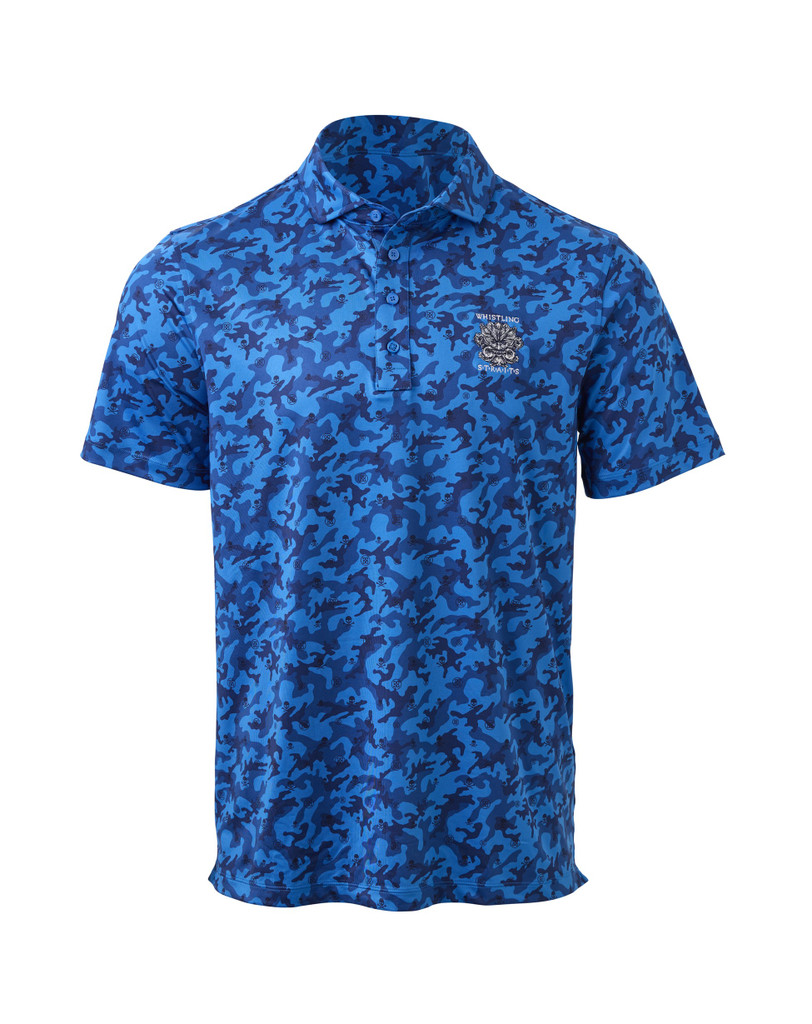 MEN'S G/FORE MAPPED ICON CAMO POLO. WHISTLING STRAITS® LOGO
