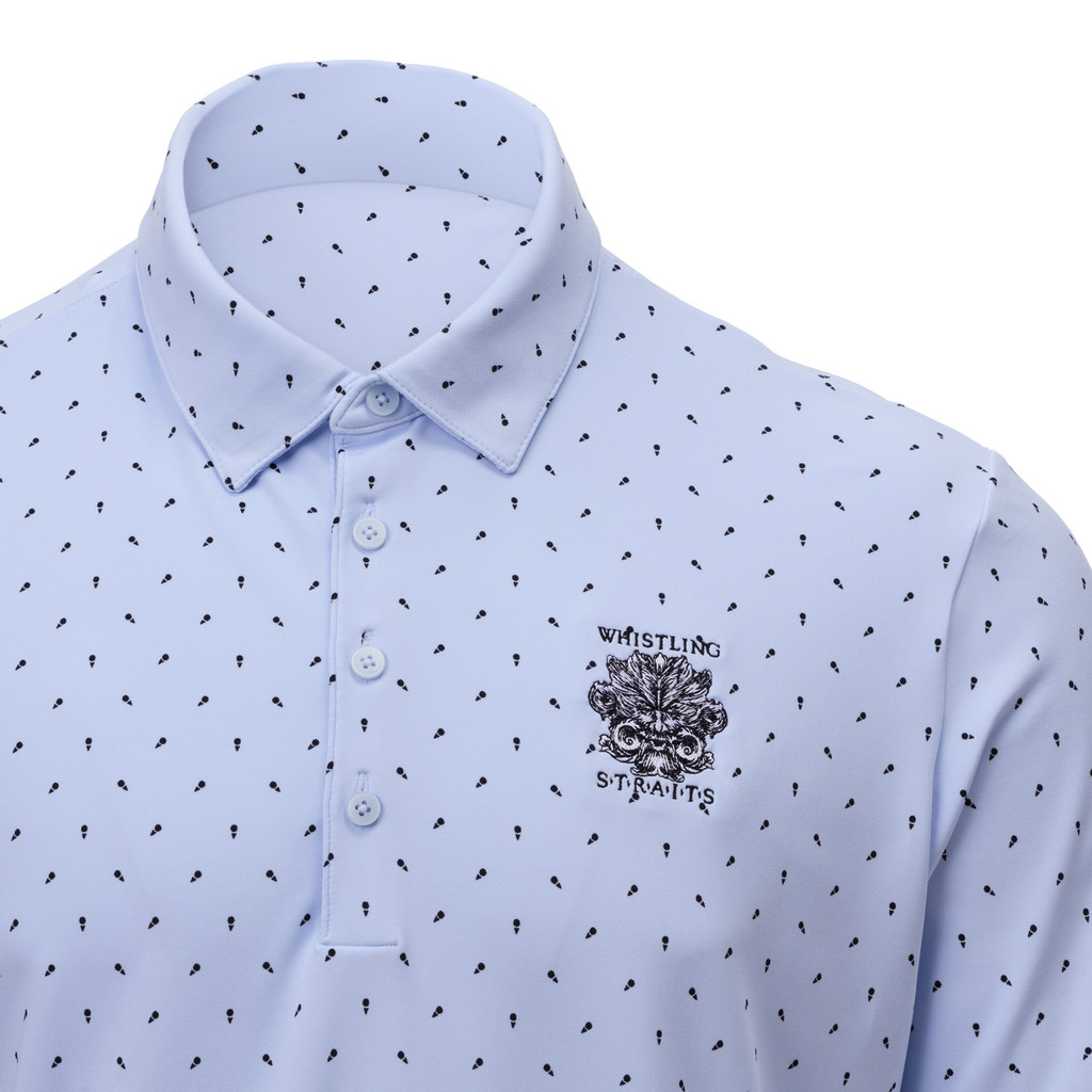 MEN'S ADIDAS ULTIMATE 365 MICRO PRINT POLO. WHISTLING STRAITS® LOGO EXCLUSIVELY. 2 COLOR OPTIONS.