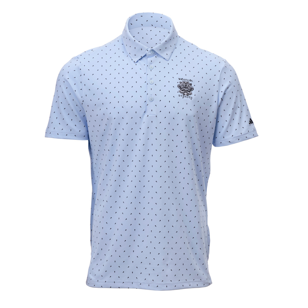 MEN'S ADIDAS ULTIMATE 365 MICRO PRINT POLO. WHISTLING STRAITS® LOGO EXCLUSIVELY. 2 COLOR OPTIONS.
