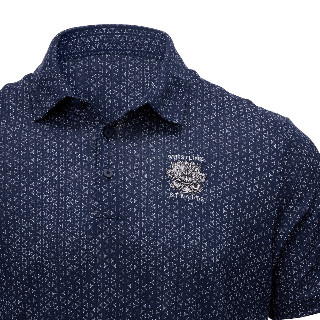 MEN'S ADIDAS ULTIMATE 365 MESH TANGO PRINT CLIMACOOL POLO. WHISTLING STRAITS® LOGO EXCLUSIVELY. 2 COLOR OPTIONS.