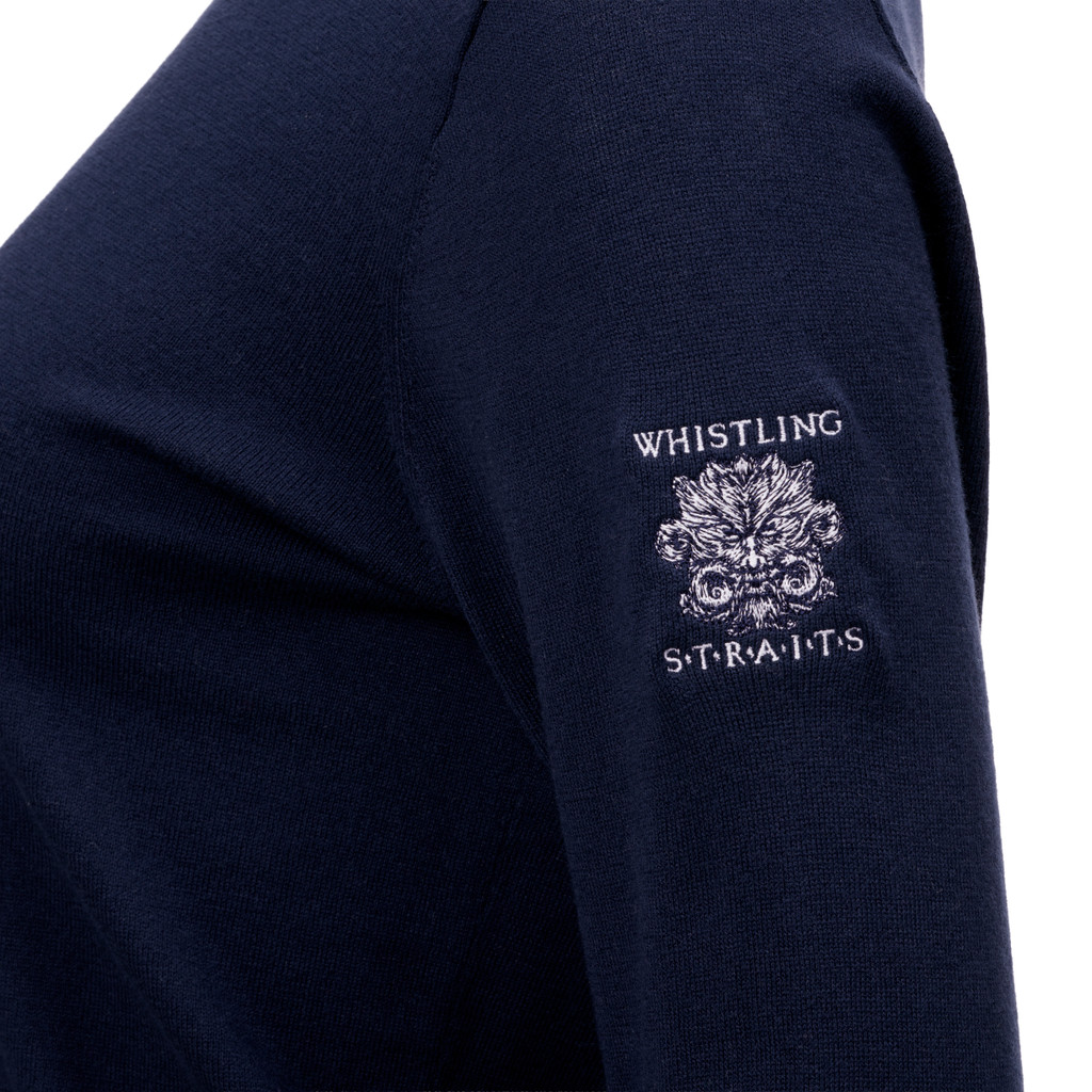 WOMEN'S G/FORE COOLING COTTON CREWNECK SWEATER. WHISTLING STRAITS® LOGO EXCLUSIVELY.