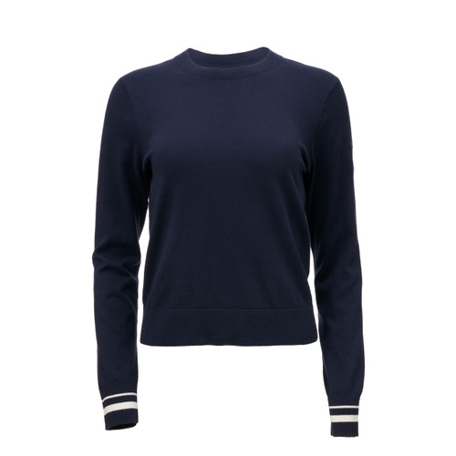 WOMEN'S G/FORE COOLING COTTON CREWNECK SWEATER. WHISTLING STRAITS® LOGO EXCLUSIVELY.