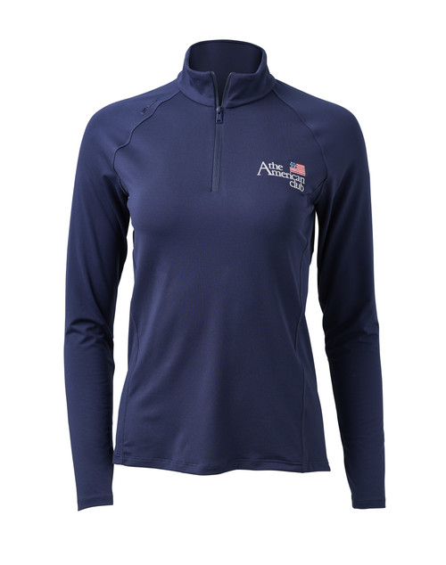 WOMEN'S RLX LONG SLEEVE QUARTER-ZIP. THE AMERICAN CLUB® LOGO