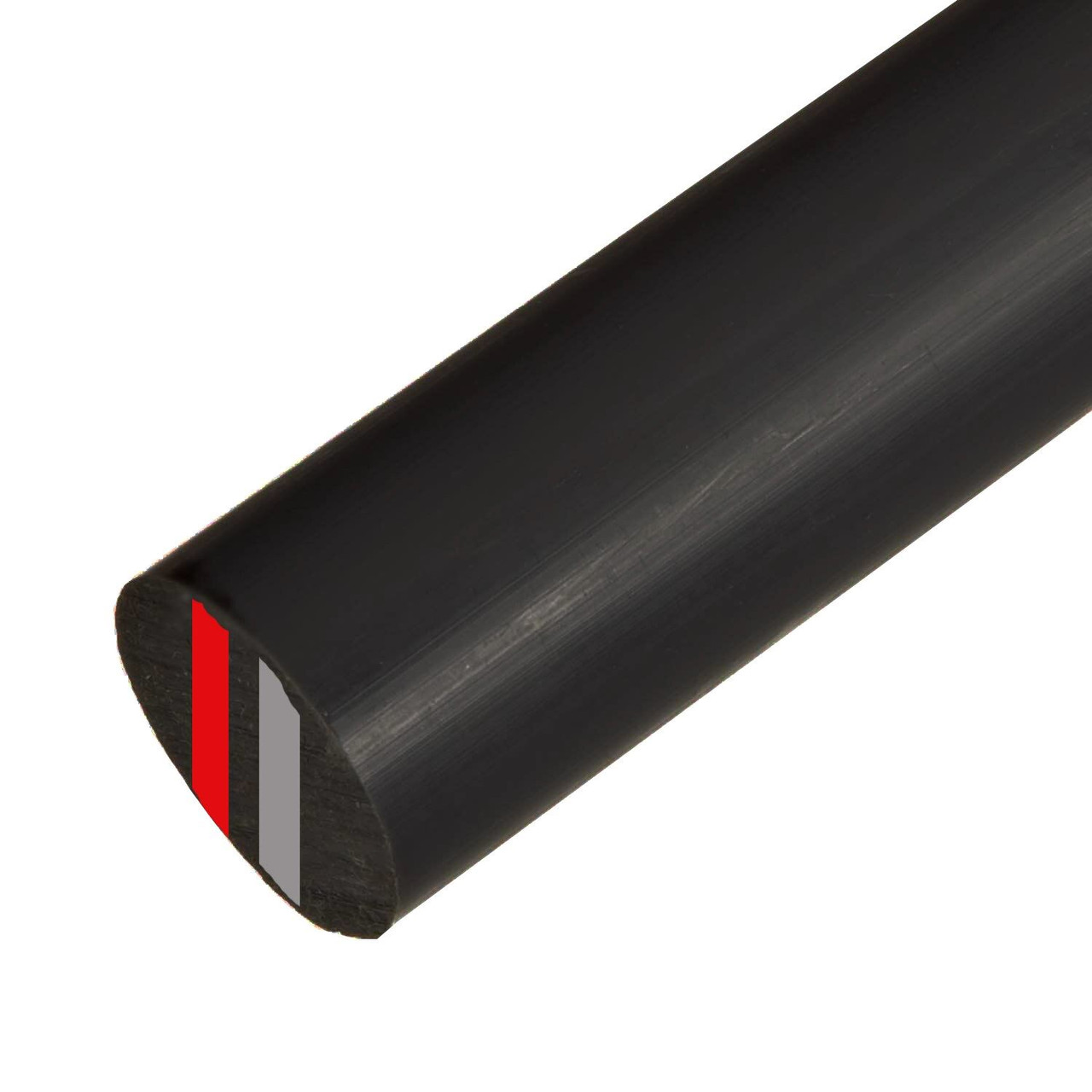 Duratron LSG PEI Ultem Round Rod, Diameter: 3.000 (3 inch) x 24 inches long, Black