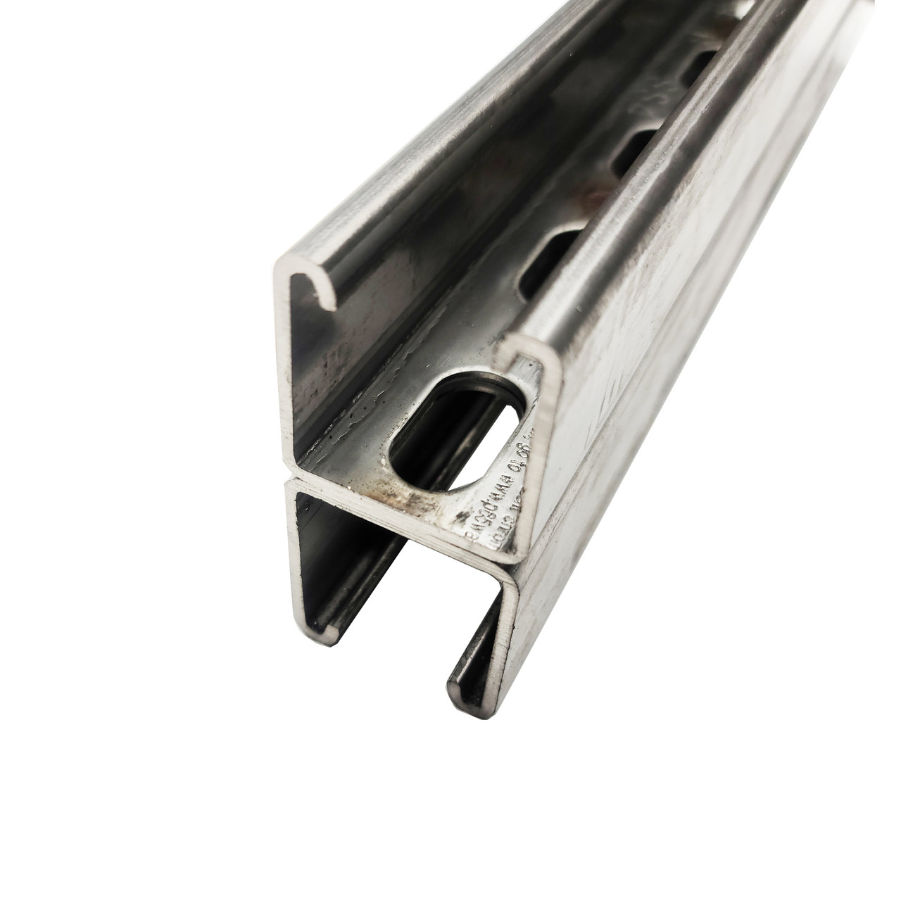 1.625" x 3.25", 12 inches, 304 Stainless Steel Back to Back Slotted Strut Channel