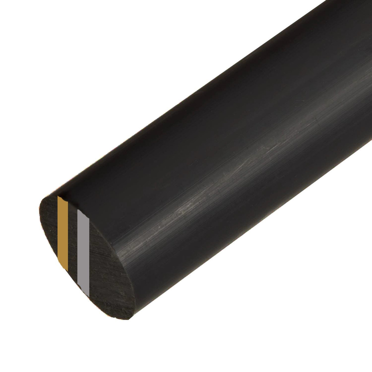 PPSU Radel MG Round Rod, Diameter: 3.000 (3 inch) x 11 inches long, Black
