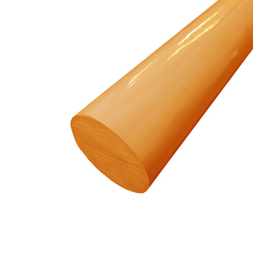 1.000 (1 inch) x 12 inches, PTFE G461 Plastic Round Rod, Yellow