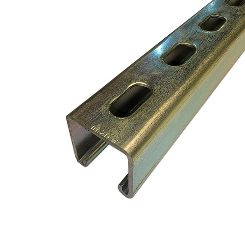 1.625" x 1.625" x 24 inches, 12 gauge, Gold Galvanized Steel Strut Channel, Slotted