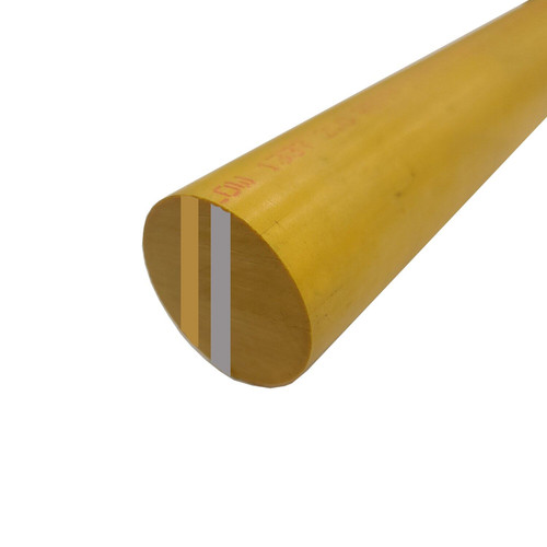 PPSU Radel MG Round Rod, Diameter: 2.000 (2 inch) x 60 inches long, Yellow