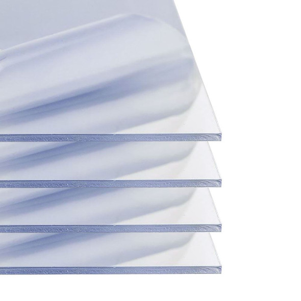 0.118" (1/8") x 24" x 48", Polycarbonate Plastic Sheet, Clear, (4 Pack)