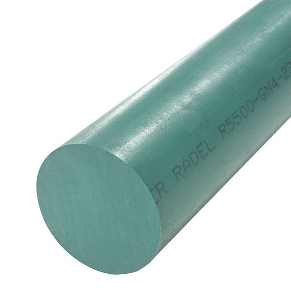 2.000 (2 inch) x 60 inches, PPSU Radel R-5500 Plastic Round Rod, Green