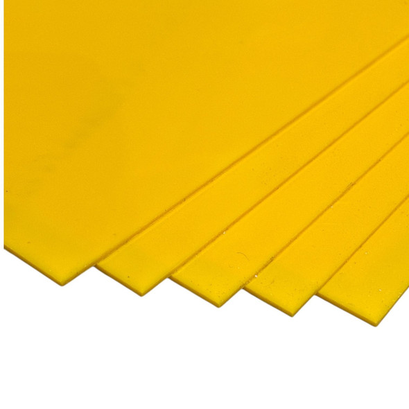 0.060" x 21" x 36", HDPE Plastic Sheet, Yellow (Pack of 5)