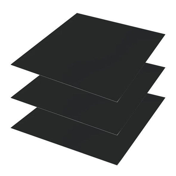 0.020 (25 ga.) x 24" x 24" (3 Pack), Painted Steel Sheet, Matte Black
