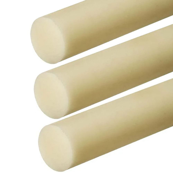0.500 (1/2 inch) x 36 inches (3 Pack), ABS Plastic Round Rod, Natural