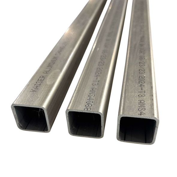 1" x 1" x 0.065" W, 0.156 RC x 72 inches (3 Pack), 2024-T3 Aluminum Square Tube, Seamless