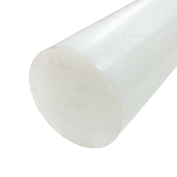 3.500 (3-1/2 inch), UHMW Plastic Round Rod, White