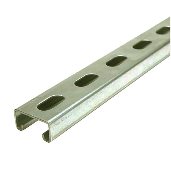 0.812" x 1.625" x 60 inches, Gold Galvanized Steel, Slotted Strut Channel, 14 ga.