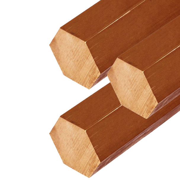 0.375 (3/8 inch) x 36 inches (3 Pack), C314-H02 Leaded Commerical Brass Hexagon Bar
