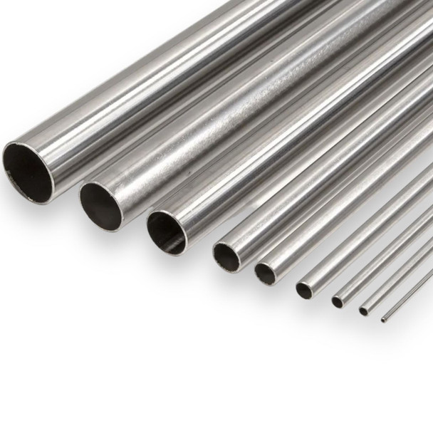 5/32" OD, 0.015" W, 0.126" ID, 12 inches, 304 Stainless Steel Round Tube, Seamless