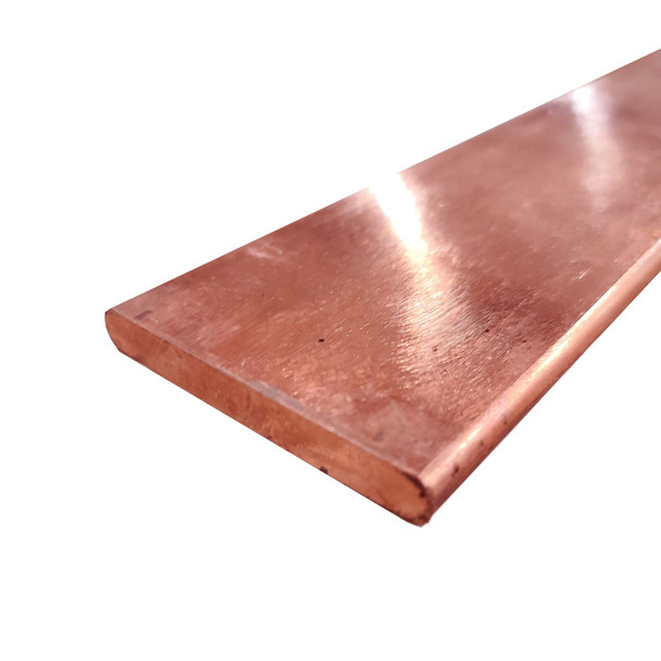 1/4" x 2" x 36", C110 Copper Flat Bar, Round Edge