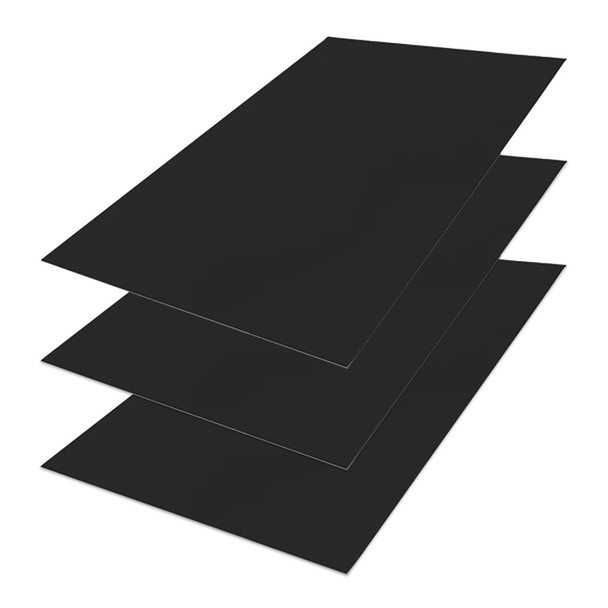 0.020 (25 ga.) x 24" x 48" (3 Pack), Painted Steel Sheet, Matte Black