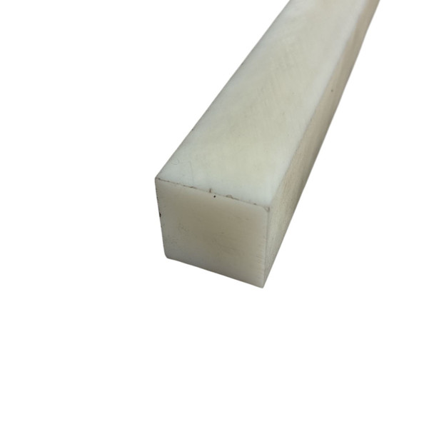 1-1/4" x 1-1/4" x 27", Nylon 6/6 Plastic Bar, Sheet, Plate, Natural