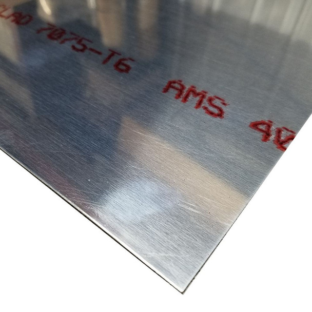 0.063" Thickness, 7075-T6 Aluminum Sheet, Alclad