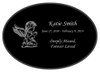 Angel Girl Laser-Engraved Infant-Child Oval Plaque Black Granite Memorial