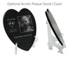 Ascending Cat Prints Laser-Engraved Pet Black Granite Memorial Heart Plaque