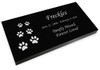 Ascending Cat Prints Pet Grave Marker Black Granite Laser-Engraved Flat Memorial Headstone