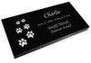 Ascending Dog Prints Pet Grave Marker Black Granite Laser-Engraved Memorial Headstone