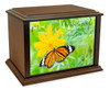 Butterfly on Flower Eternal Reflections Wood Cremation Urn