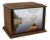 Canoeing On A Misty Lake Eternal Reflections Wood Cremation Urn