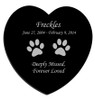 Cat Prints Laser-Engraved Pet Black Granite Memorial Heart Plaque