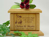 Cherub and Butterfly Infant Engraved Wood Cremation Urn