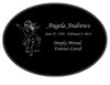 Cherub Laser-Engraved Oval Plaque Black Granite Memorial
