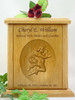 Cherub Relief Carved Engraved Wood Cremation Urn