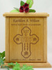 Cross Losing You Poem Engraved Wood Cremation Urn