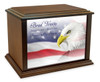 Eagle with Flag Eternal Reflections Wood Cremation Urn