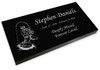 Fisherman Grave Marker Black Granite Laser-Engraved Memorial Headstone